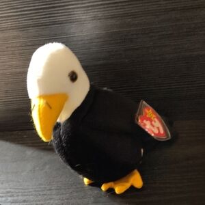 Retired 1st Gen 1996 Ty Beanie Baby PVC "Baldy The Eagle" 008421040742 #4074